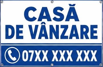 Banner „CASA DE VANZARE” personalizat – 100 × 70 cm