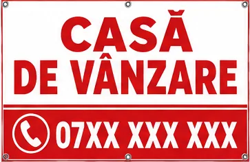 Banner „CASA DE VANZARE” personalizat – 100 × 70 cm – imaginea 2