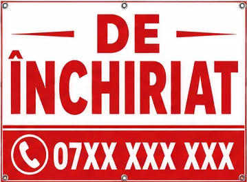 Banner „DE INCHIRIAT” personalizat – 100 × 70 cm