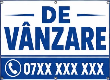 Banner „DE VÂNZARE” personalizat – 100 × 70 cm