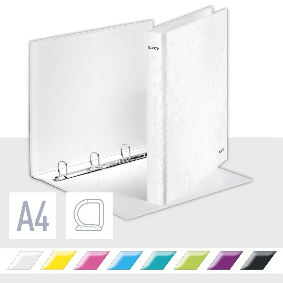 Caiet mecanic WOW, carton laminat, partial reciclat, certificare FSC, A4, mecanism 4DR, inel 25 mm, Leitz – imaginea 3