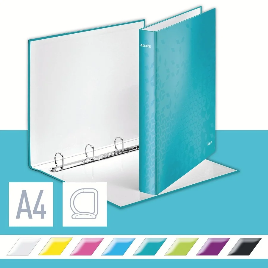 Caiet mecanic WOW, carton laminat, partial reciclat, certificare FSC, A4, mecanism 4DR, inel 25 mm, Leitz – imaginea 8