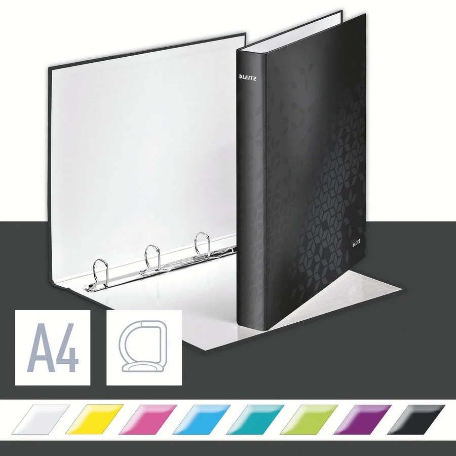 Caiet mecanic WOW, carton laminat, partial reciclat, certificare FSC, A4, mecanism 4DR, inel 25 mm, Leitz – imaginea 9