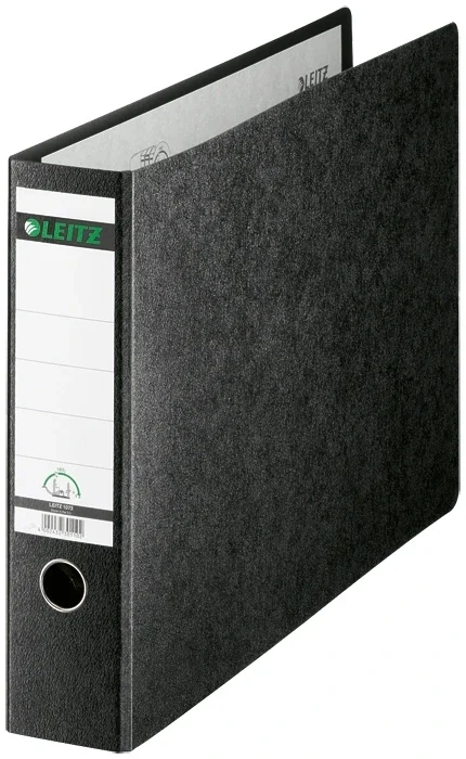 Biblioraft 180°, carton, partial reciclat, certificare FSC, A3 landscape, 80 mm, negru, Leitz