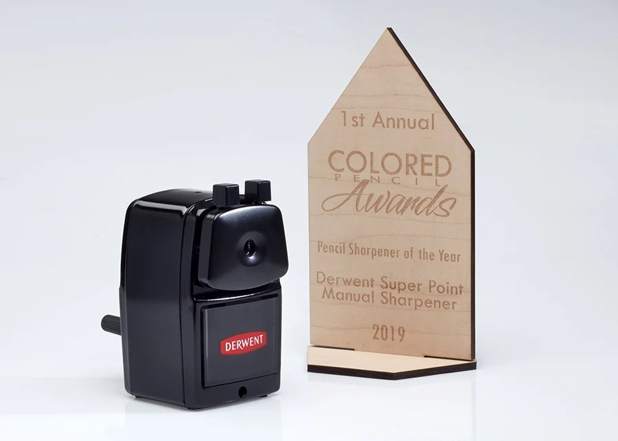 Ascutitoare creioane, manuala, pentru creioane pana la 8mm, clema de prindere de birou si rezervor, negru Derwent Professional – imaginea 2