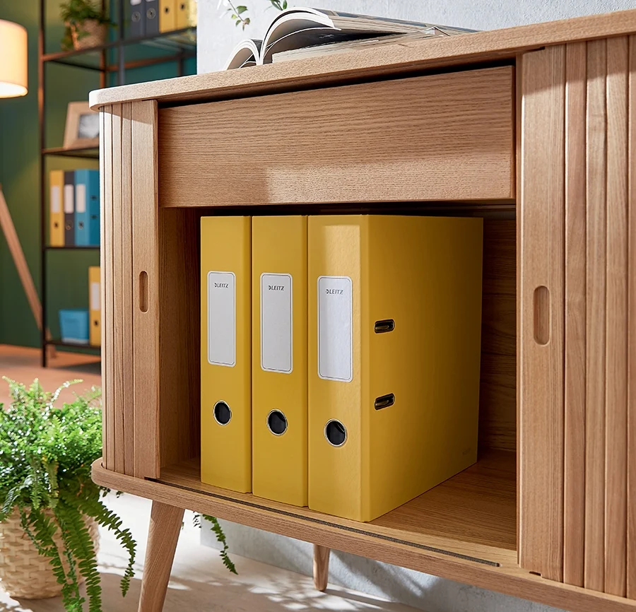 Biblioraft 180° Cosy, carton laminat, partial reciclat, certificare FSC, A4, 80 mm, Leitz – imaginea 5