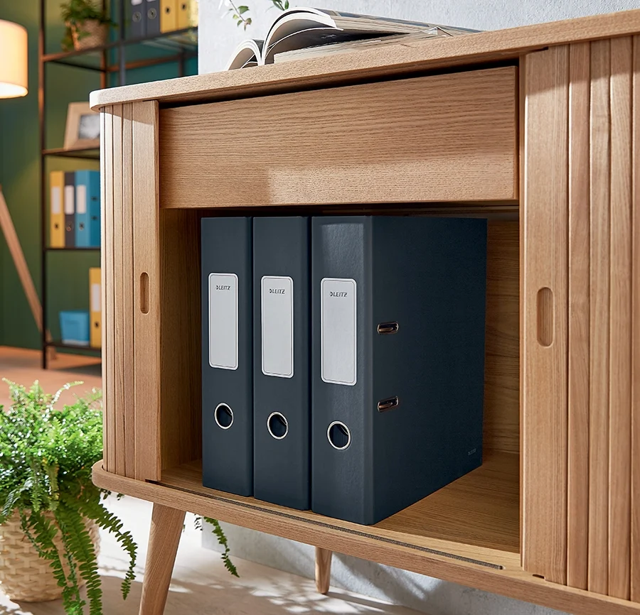 Biblioraft 180° Cosy, carton laminat, partial reciclat, certificare FSC, A4, 80 mm, Leitz – imaginea 14