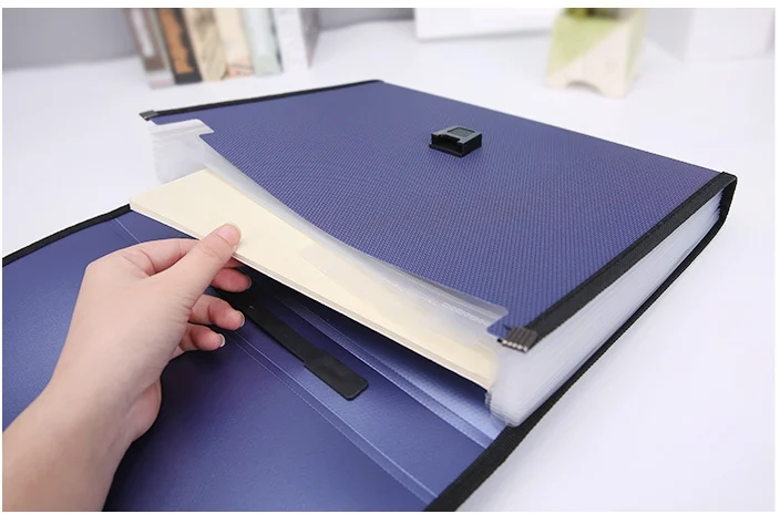 Mapa tip proiect A4, 12 compartimente, albastru, 330 x 240 x 35mm M&G – imaginea 4