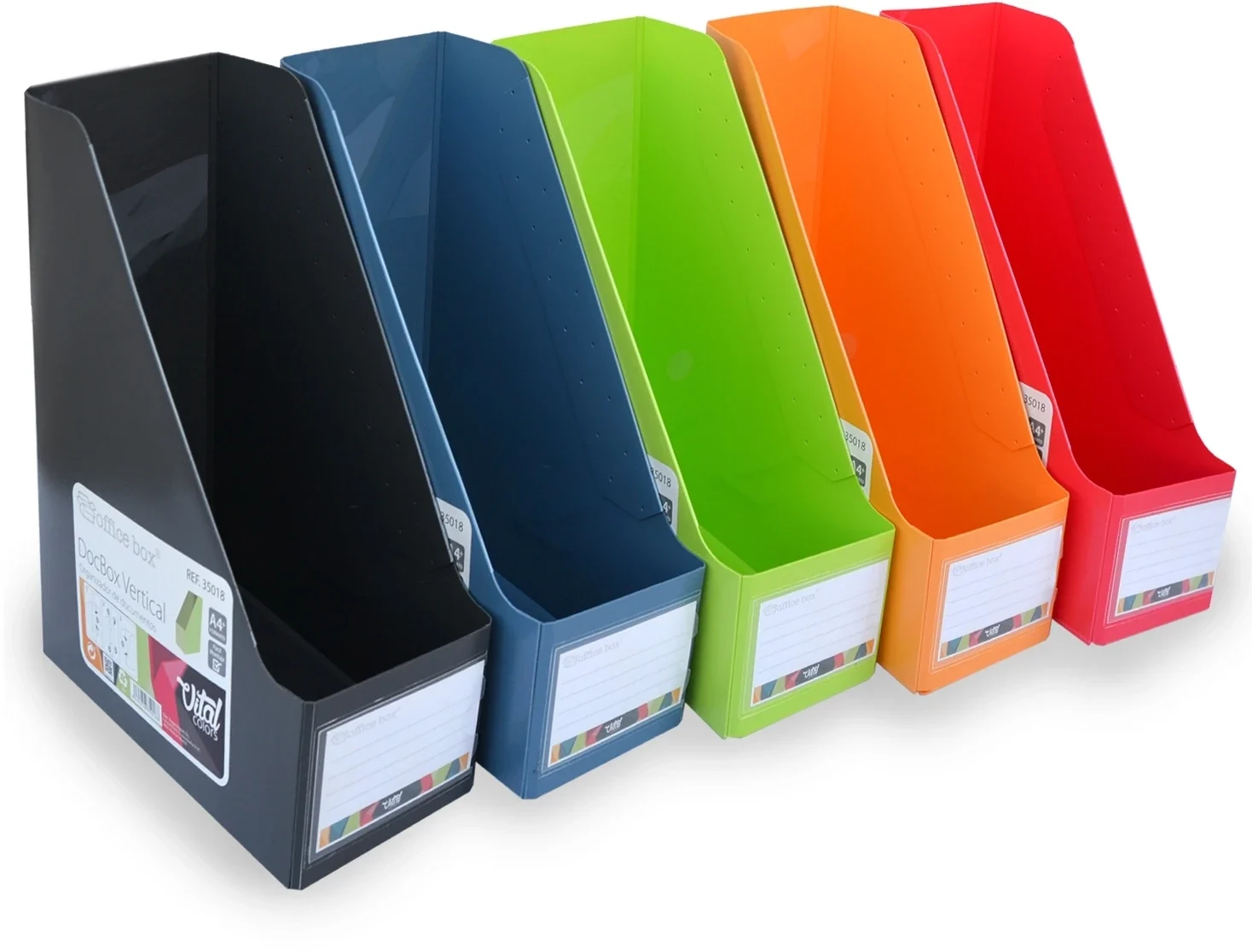 Suport vertical Office box, Vital Colors, PVC, pliabil 10mm, culori asortate