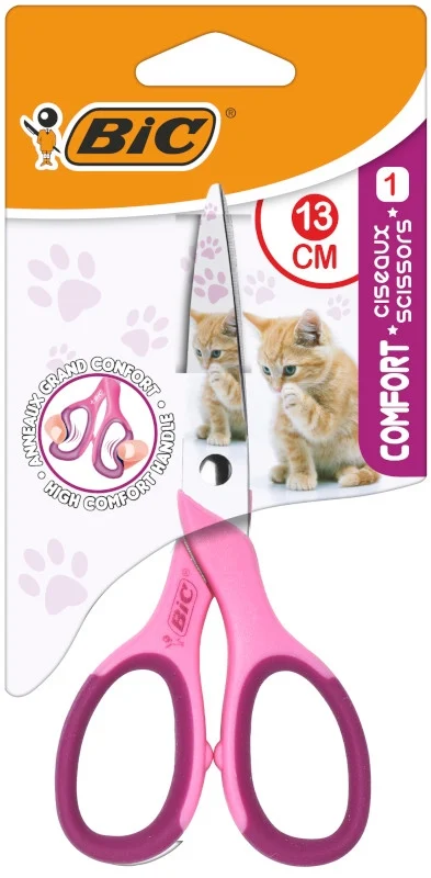 Foarfeca pentru copii, 13 cm, diverse decoruri, Decors Comfort Bic – imaginea 2