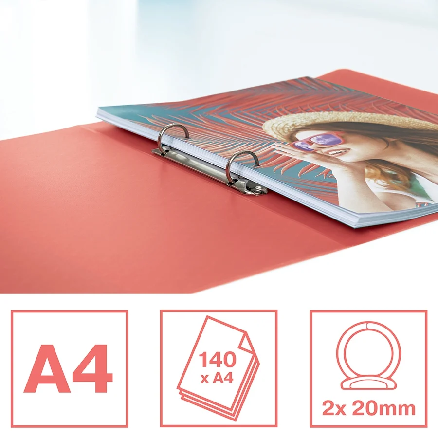 Caiet mecanic Colour Breeze, PP, A4, coperta moale, mecanism 2RR, inel 25 mm Esselte – imaginea 3