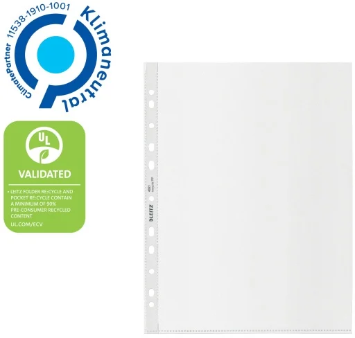 Folie de protectie Leitz Recycle, PP, 90% reciclat, reciclabil, A4 Maxi, 100 mic, 25 buc/ set, standard – imaginea 7