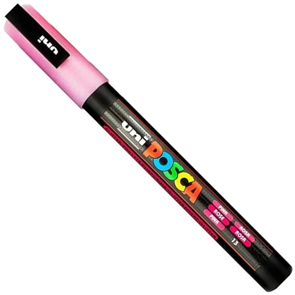 Marker pensula cu vopsea PC-3ML Posca, varf 0.9 - 1.3 mm, cu sclipici, Uni-Ball – imaginea 5