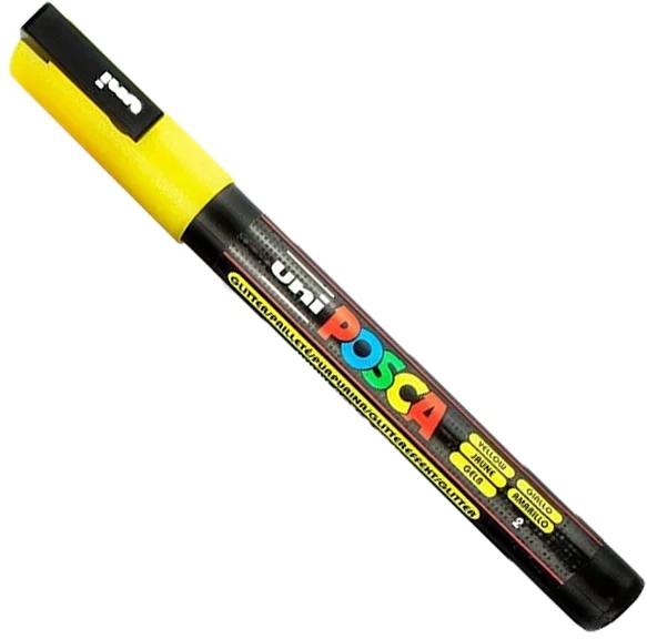 Marker pensula cu vopsea PC-3ML Posca, varf 0.9 - 1.3 mm, cu sclipici, Uni-Ball – imaginea 6