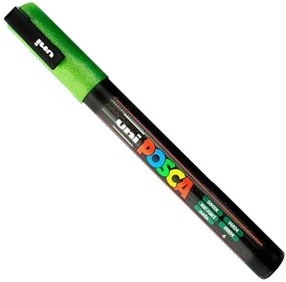 Marker pensula cu vopsea PC-3ML Posca, varf 0.9 - 1.3 mm, cu sclipici, Uni-Ball – imaginea 8