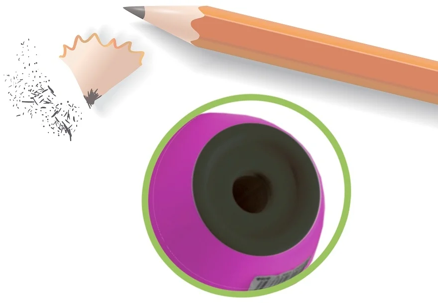 Acutitoare tip ou Office box, ColorLine, cu radiera, diverse culori – imaginea 2