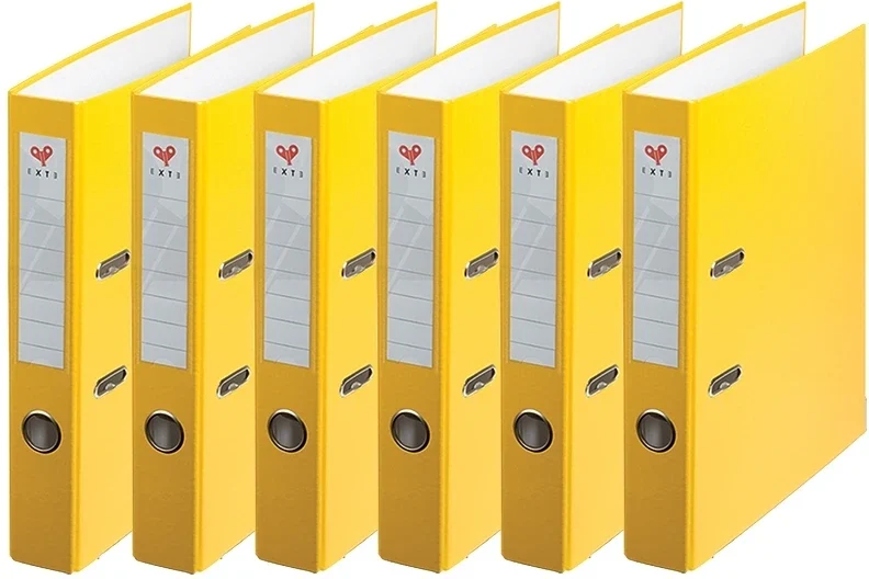 Biblioraft A4, 50 mm, plastifiat galben, 25 buc/set EXTE