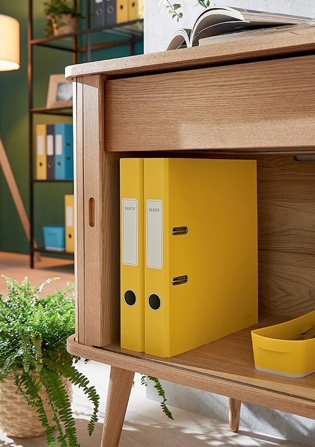 Biblioraft 180° Cosy, carton laminat, partial reciclat, certificare FSC, A4, 52 mm, Leitz – imaginea 5