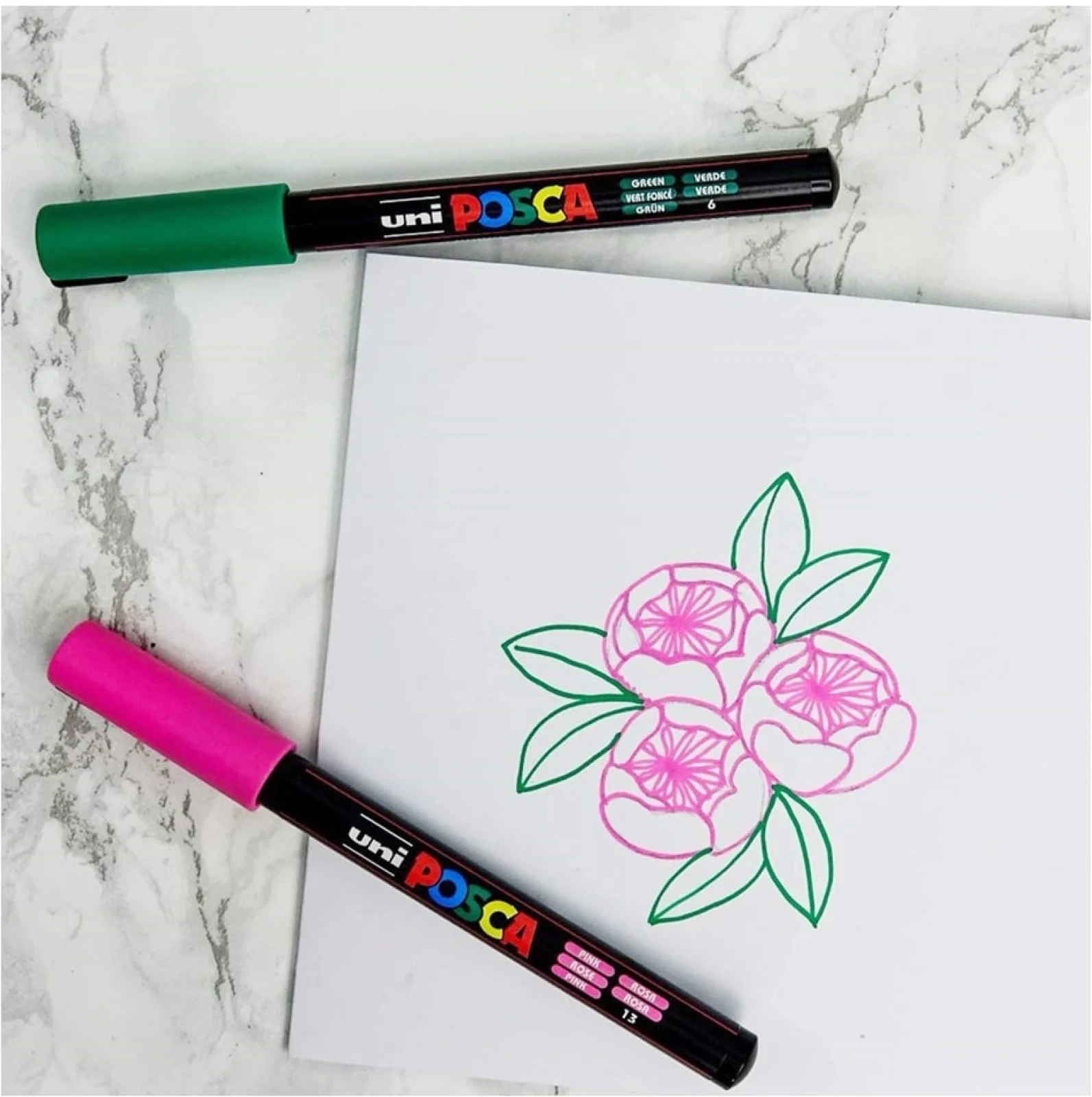 Marker cu vopsea Posca PC-1MR, varf 0.7 mm, 8 culori/set – imaginea 4