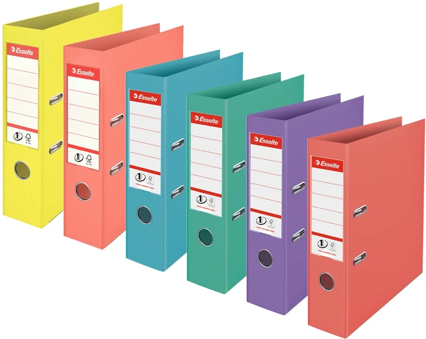 Biblioraft No.1 Power Colour Breeze, PP/PP, partial reciclat, certificare FSC, A4, 75 mm, Esselte