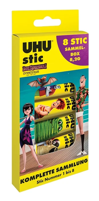 Adeziv pentru hartie Stic 8.2 g Hotel Transylvania, 8 buc/cutie UHU
