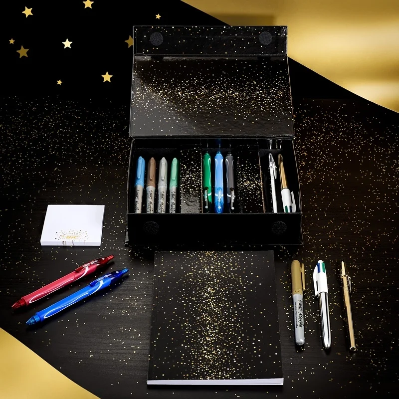 Set BIC My Surprise Box, 5 rollere, 5 markere permanente, 2 pixuri 4 Colours Shine, 2 pixuri Cristal Shine, 1 carnet A5, 1 set notite adezive – imaginea 3