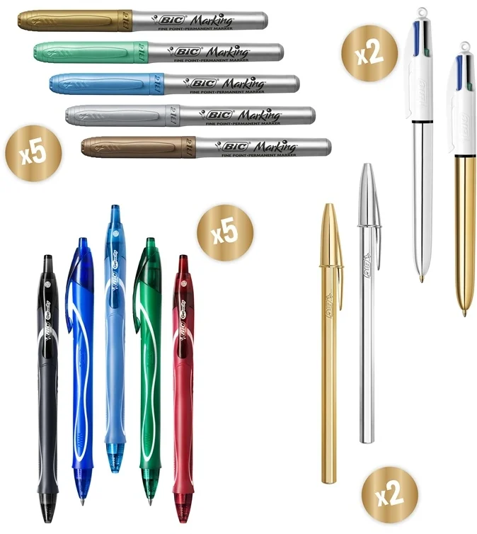 Set BIC My Surprise Box, 5 rollere, 5 markere permanente, 2 pixuri 4 Colours Shine, 2 pixuri Cristal Shine, 1 carnet A5, 1 set notite adezive – imaginea 4