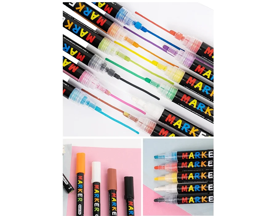Display marker cu vopsea acrilica, varf rotund 2 mm, 30 de culori, 180 buc/set, M&G – imaginea 5