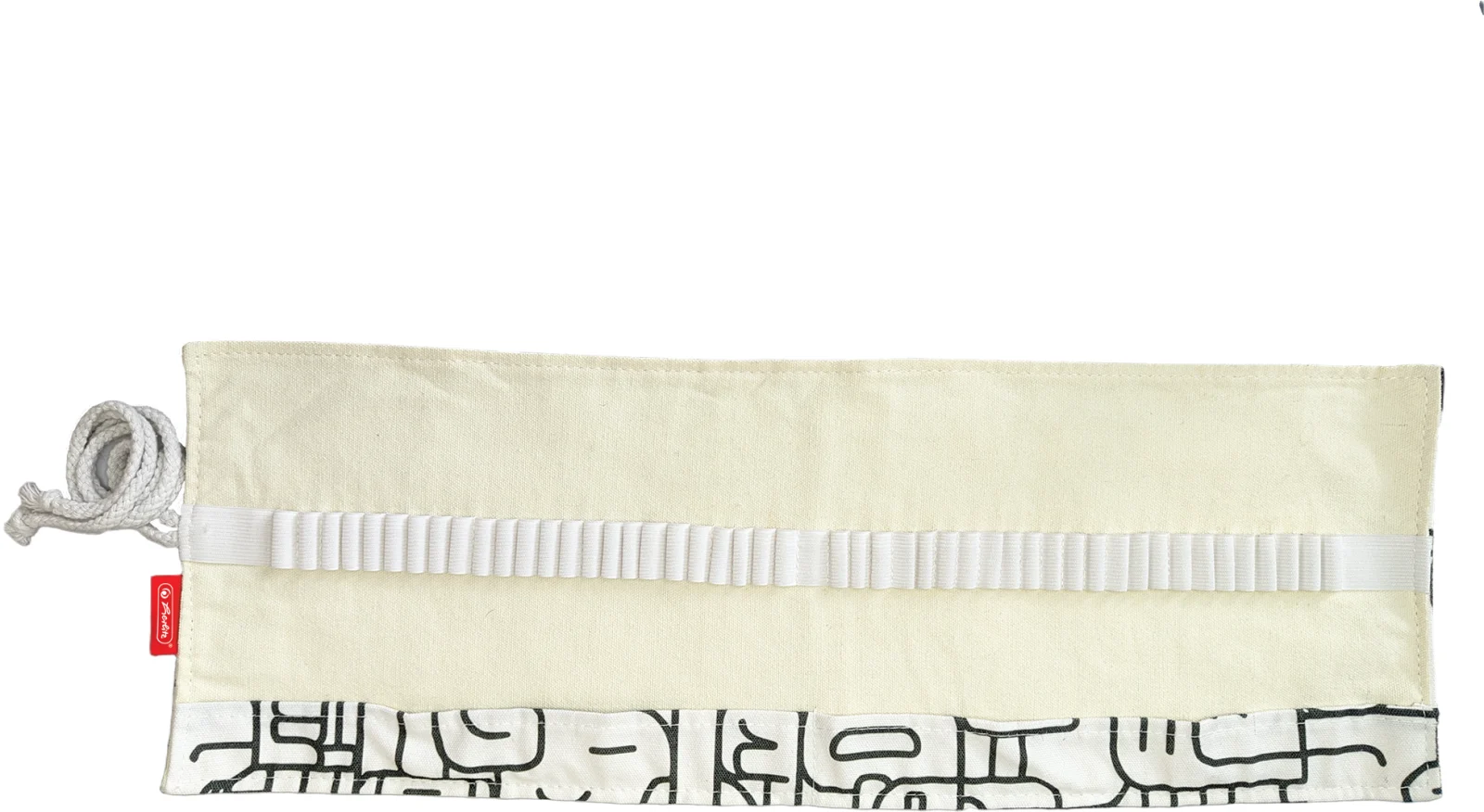 Husa Roll Wrap, pentru creioane, 48 pozitii, culoare negru/alb, Herlitz