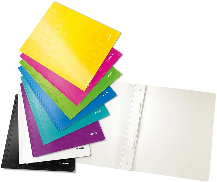 Dosar cu sina WOW, carton laminat, certificare FSC, A4, 250 coli, Leitz