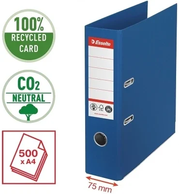 Biblioraft Esselte No.1 Power Recycled, carton, 100% reciclat, reciclabil, certificare FSC, A4, 75 mm – imaginea 9