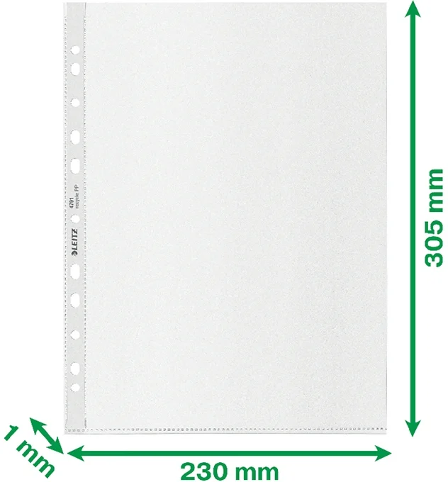 Folie de protectie Leitz Recycle, PP, 90% reciclat, reciclabil, A4, 100 mic, 100 buc/cutie, standard – imaginea 3