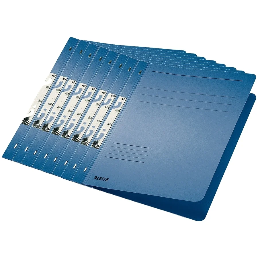 Dosar carton color, pentru incopciat, coperta 1/1, certificare Blue Angel, albastru, 50 buc/set, Leitz