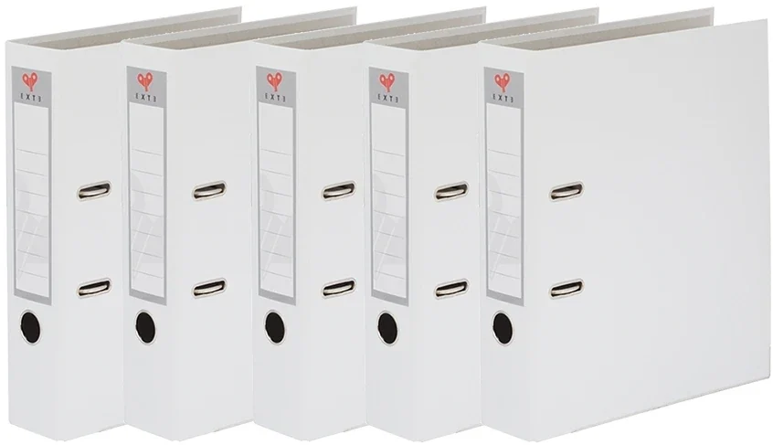 Biblioraft A4, 75 mm, plastifiat alb, 20 buc/set EXTE