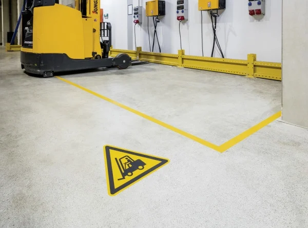 Banda autoadeziva pentru marcat locatii Duraline Strong 50 mm x 30 m galben Durable – imaginea 3