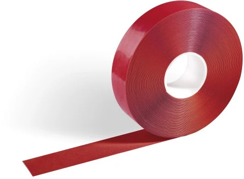 Banda autoadeziva pentru marcat locatii Duraline Strong 50 mm x 30 m rosu Durable
