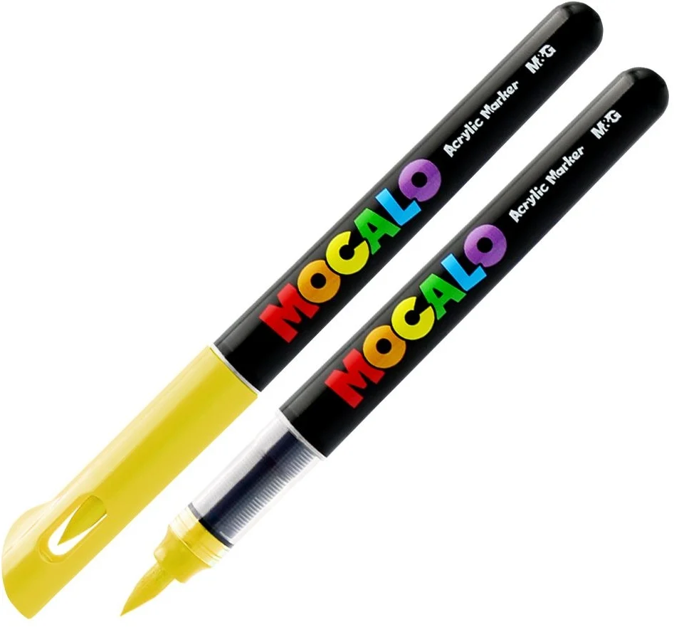 Marker cu vopsea acrilica MOCALO M&G, varf pensula, 36 culori/set – imaginea 2