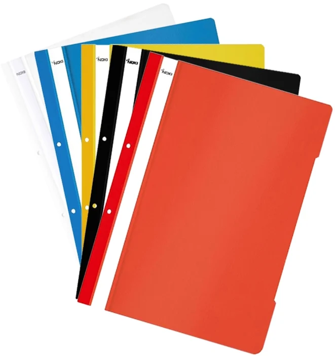 Dosar plastic A4 cu sina si perforatii, diverse culori, 25 buc/set Noki
