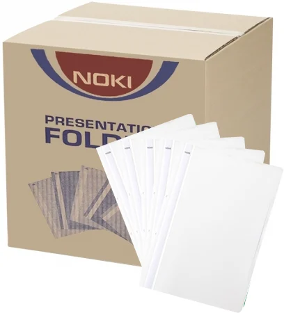 Dosar A4 din plastic cu sina si perforatii, 400 buc/cutie Noki – imaginea 2
