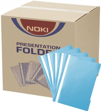 Dosar A4 din plastic cu sina si perforatii, 400 buc/cutie Noki – imaginea 3
