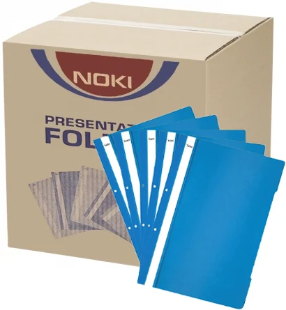 Dosar A4 din plastic cu sina si perforatii, 400 buc/cutie Noki – imaginea 4
