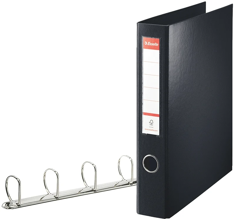 Caiet mecanic VIVIDA Jumbo, PP/PP, partial reciclat, certificare FSC, A4, mecanism 4DR, inel 40 mm, Esselte – imaginea 2