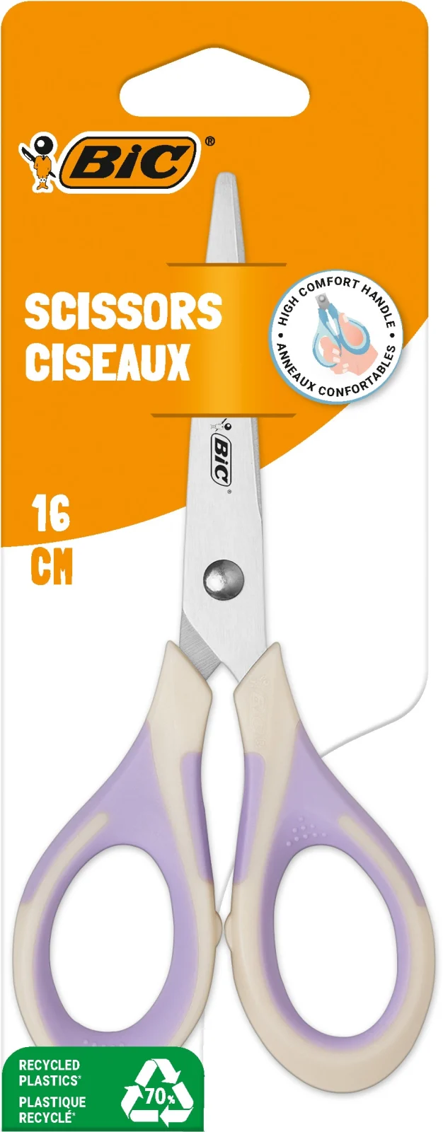 Foarfeca BIC, 16 cm, blister, diverse culori – imaginea 2