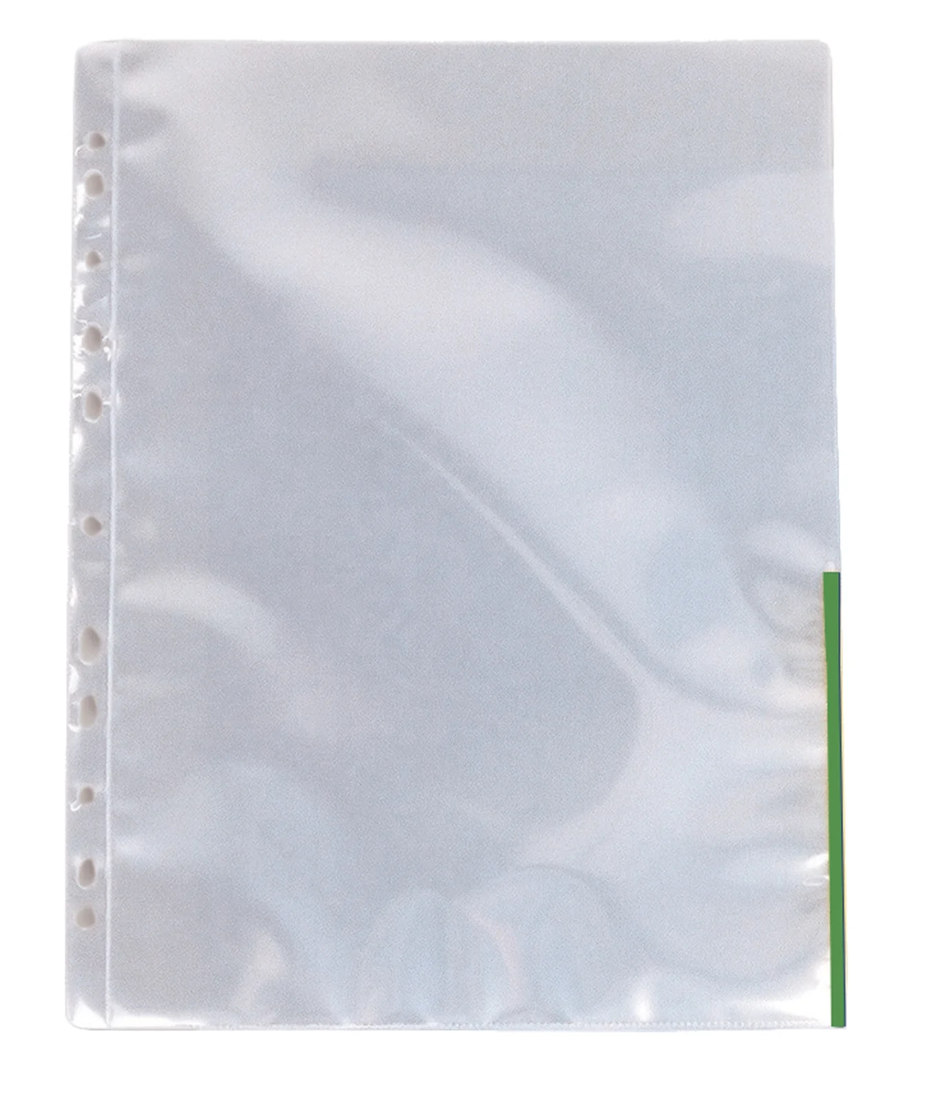 Folii de protectie, A4, cristal, 105 microni, 100 buc/set, cu margine verde, Esselte – imaginea 5