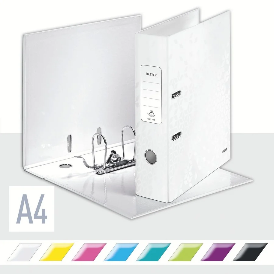Biblioraft 180° WOW, carton laminat, partial reciclat, certificare FSC, A4, 80 mm, Leitz – imaginea 5