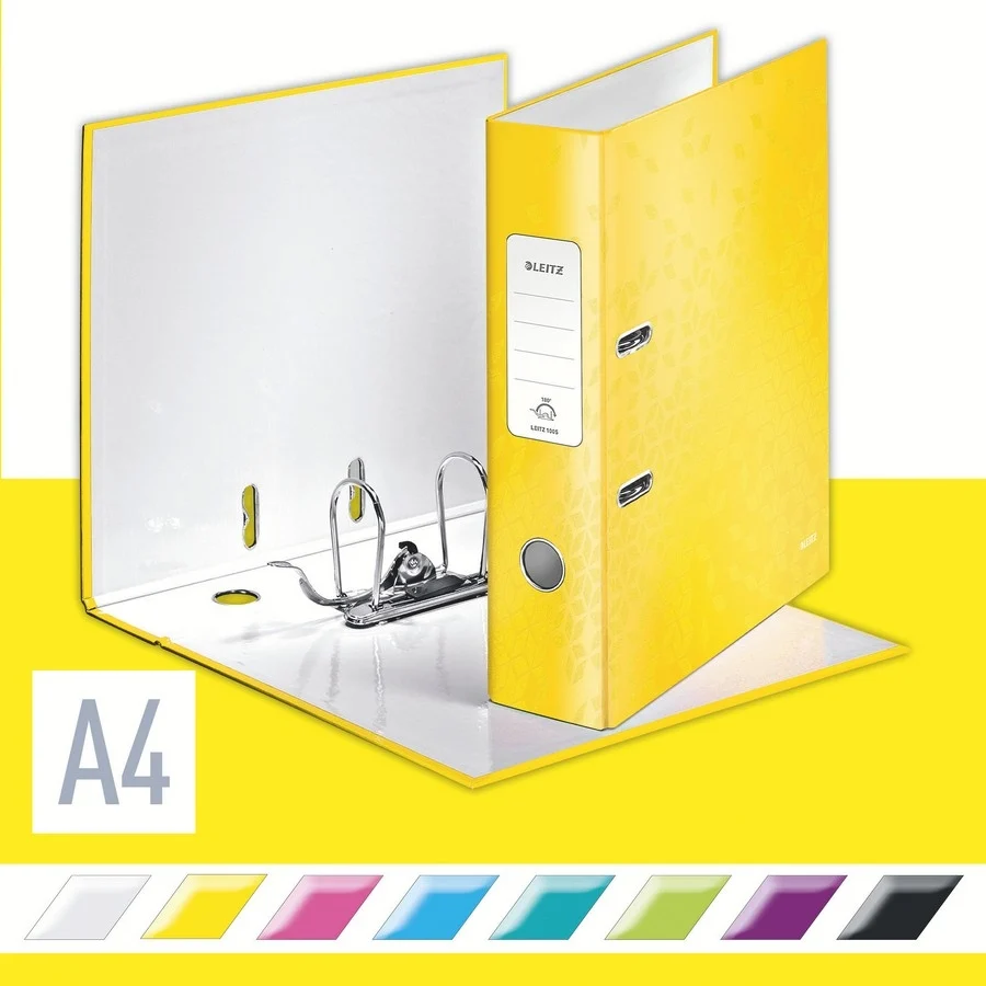 Biblioraft 180° WOW, carton laminat, partial reciclat, certificare FSC, A4, 80 mm, Leitz – imaginea 6