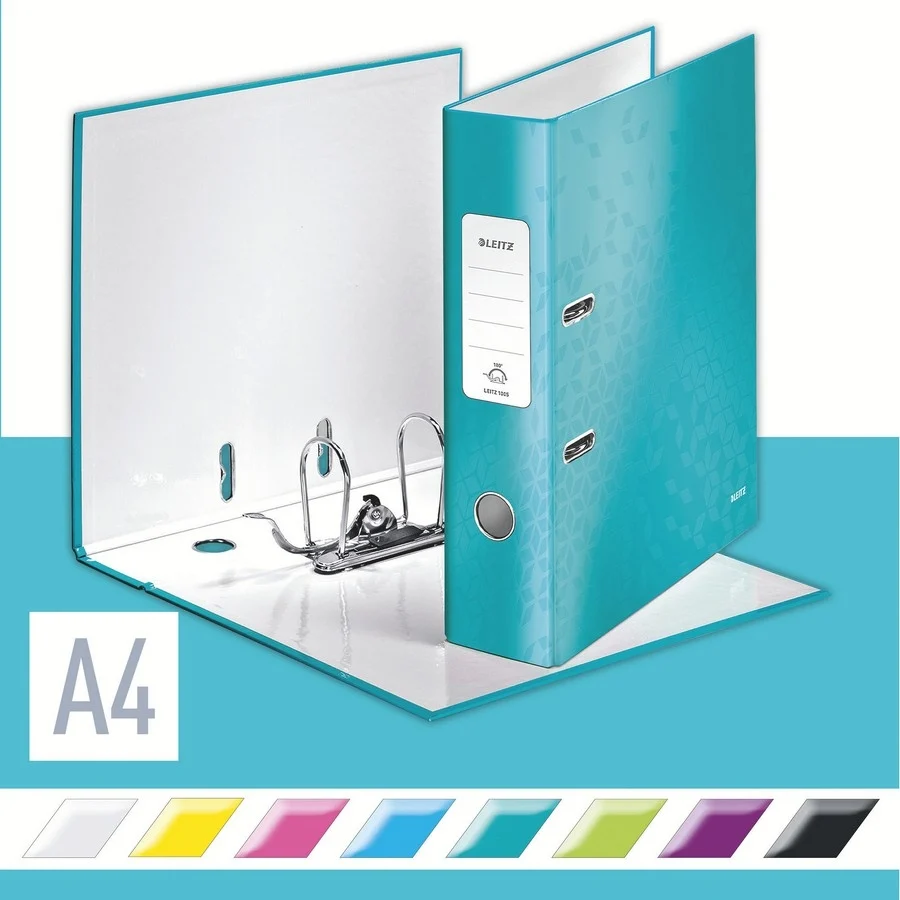 Biblioraft 180° WOW, carton laminat, partial reciclat, certificare FSC, A4, 80 mm, Leitz – imaginea 10