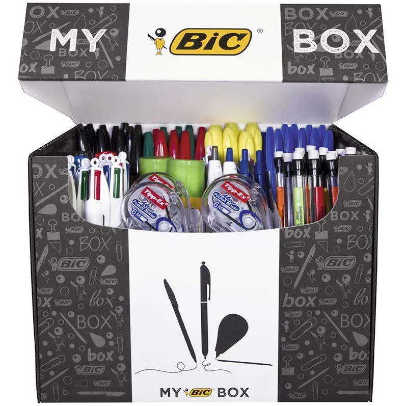 Cutie 124 bucati instrumente de scris: pixuri, markere, evidentiatoare, corectoare Bic My Box – imaginea 2