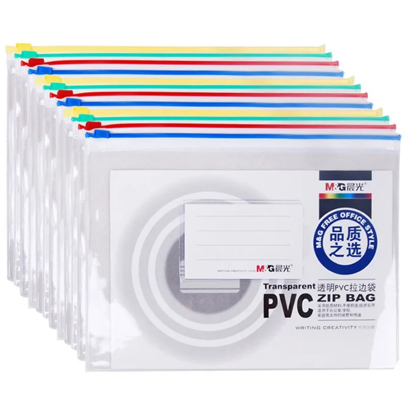 Pungi plastic ziplock, A4, 340 x 240mm, diverse culori, M&G
