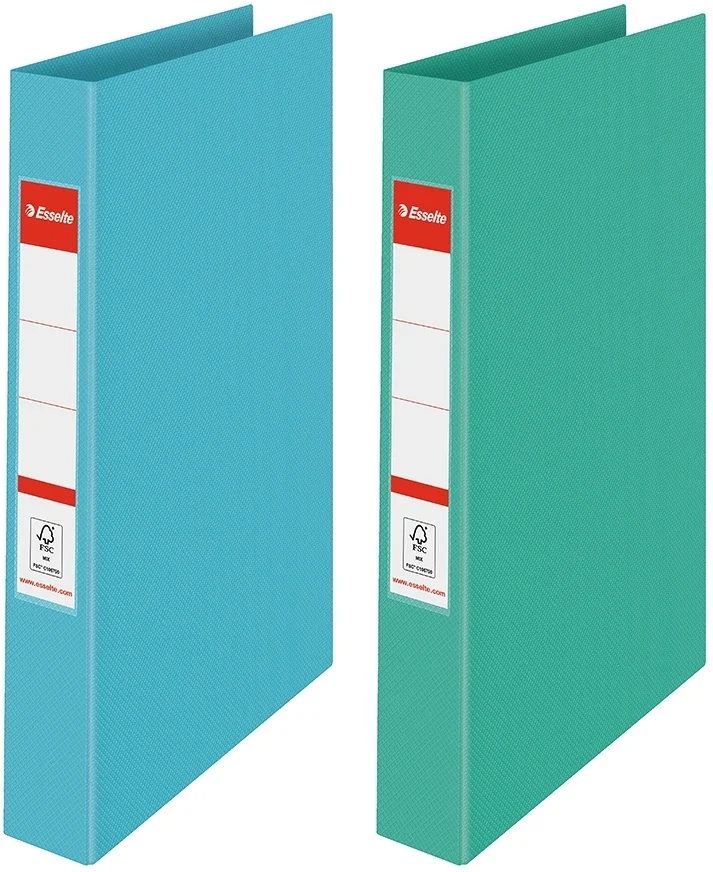 Caiet mecanic Colour'Breeze, PP/PP, partial reciclat, certificare FSC, A4, mecanism 2R, inel 25 mm, Esselte
